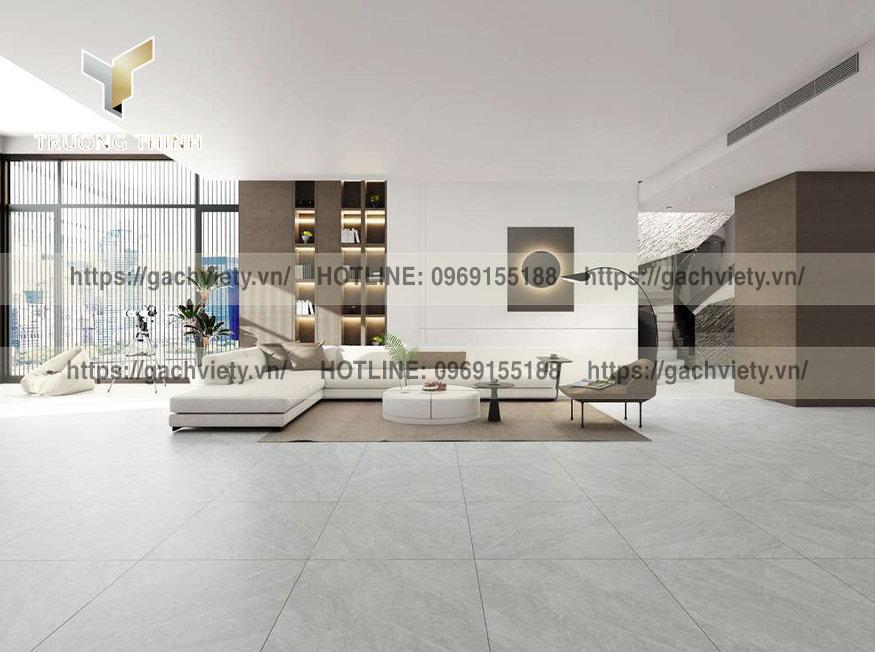 Khám phá bí quyết chọn gạch lát nền phòng khách cao cấp: họa tiết vân đá, xương Granite, men Matt tone ghi xám tại Gạch Việt Ý. Kiến tạo không gian sống đẳng cấp, bền vững. Liên hệ Trường Thịnh 0919156136!