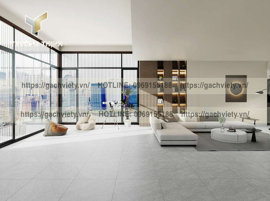 Khám phá bí quyết chọn gạch lát nền phòng khách cao cấp: họa tiết vân đá, xương Granite, men Matt tone ghi xám tại Gạch Việt Ý. Kiến tạo không gian sống đẳng cấp, bền vững. Liên hệ Trường Thịnh 0919156136!