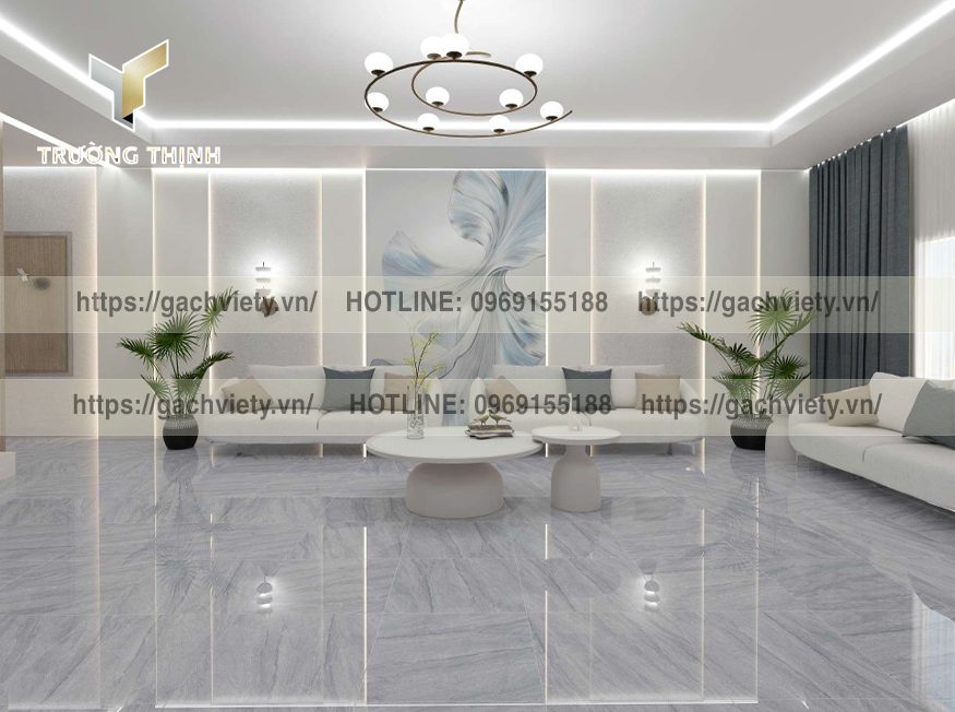 Khám phá bí quyết chọn gạch lát nền phòng khách cao cấp: họa tiết vân đá, xương Granite, men Matt tone ghi xám tại Gạch Việt Ý. Kiến tạo không gian sống đẳng cấp, bền vững. Liên hệ Trường Thịnh 0919156136!