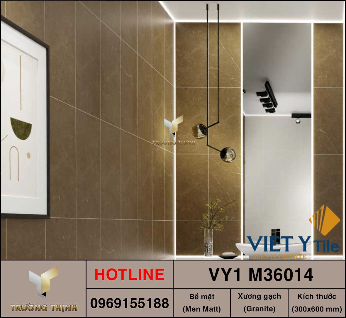 Gạch chống trơn 300x600 Việt Ý VY1-M36014 vân đá