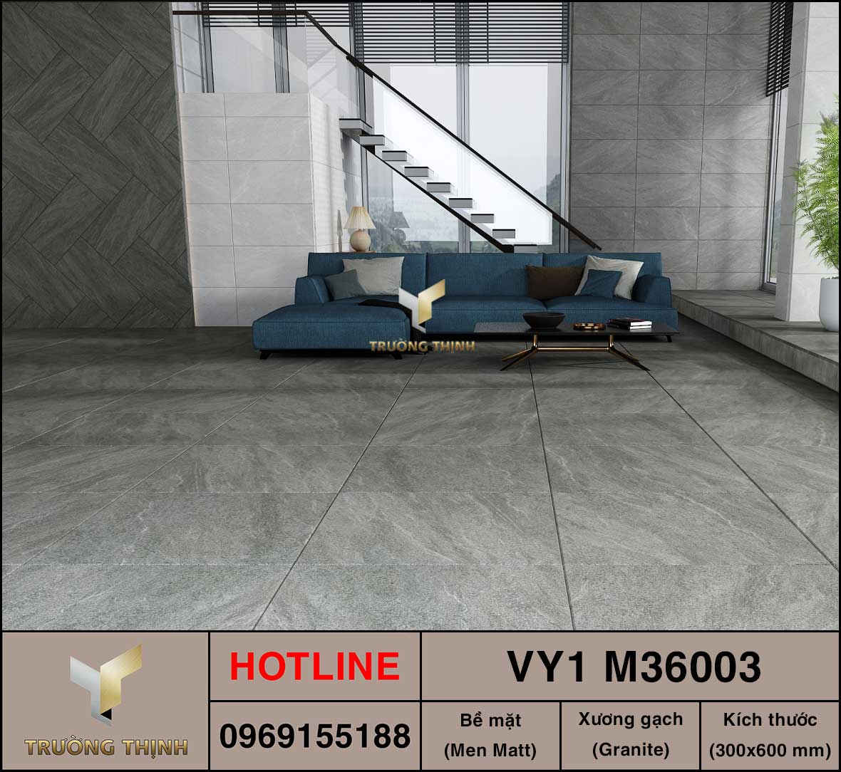Gạch men khô 300x600 Việt Ý VY1-M36003