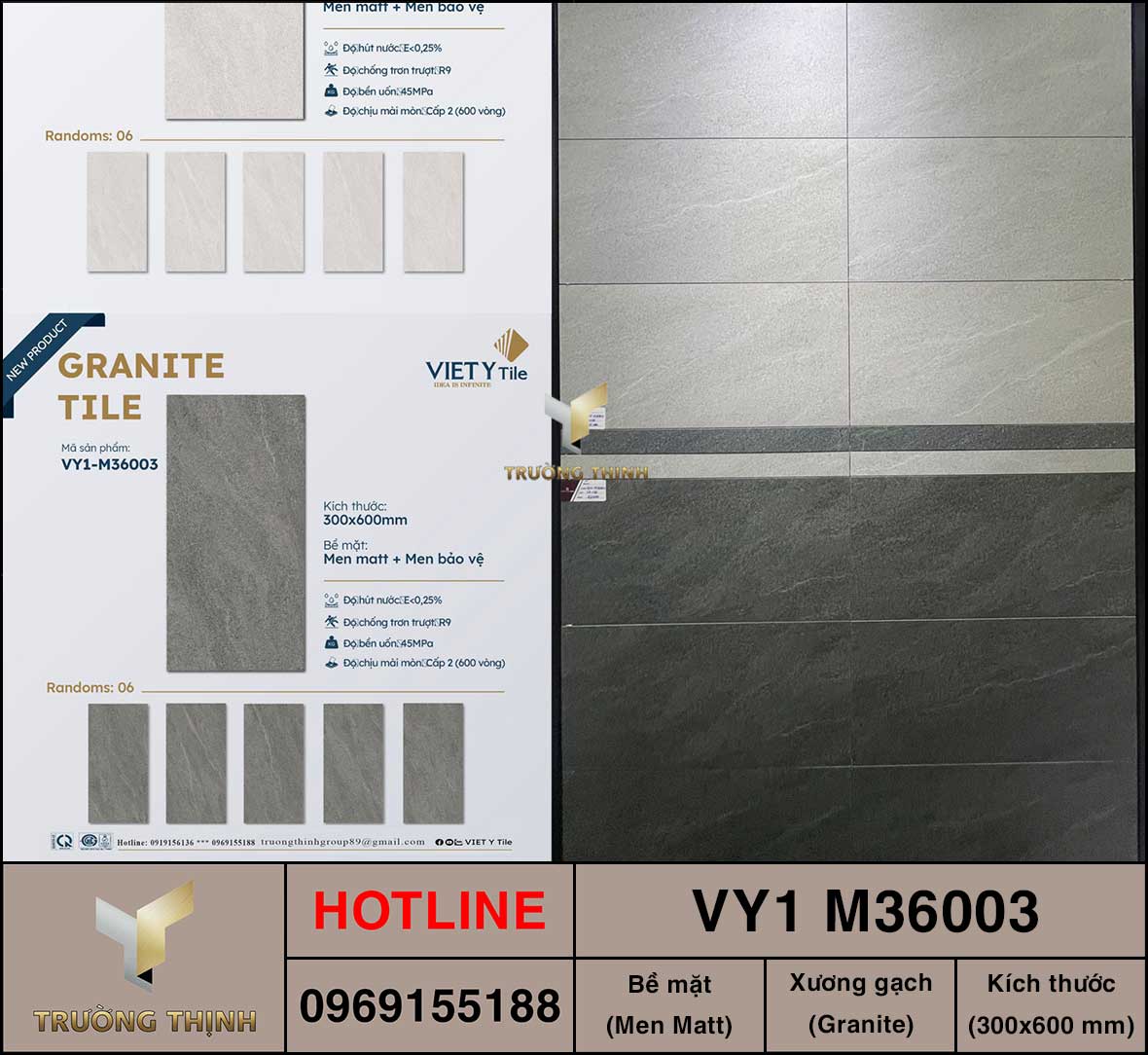 Gạch ốp lát 300x600 Việt Ý VY1 M36003 ảnh thực tê đang được trưng bày tại showroom