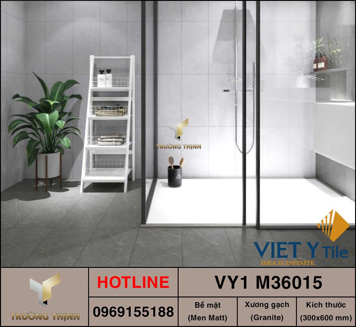 Gạch men khô 300x600 Việt Ý VY1-M36015 vân đá