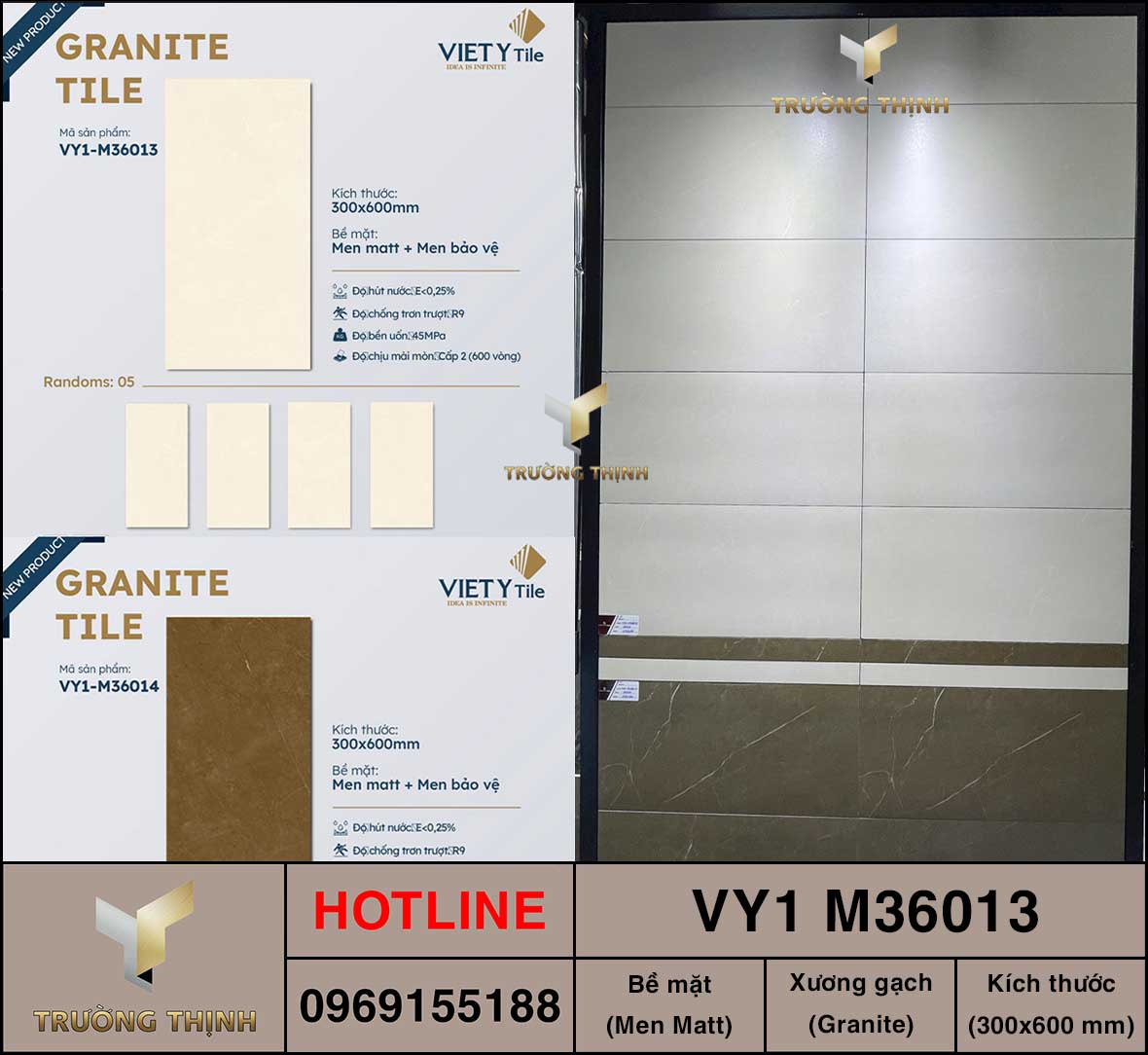 Gạch ốp tường 300x600 Việt Ý VY1 M36013