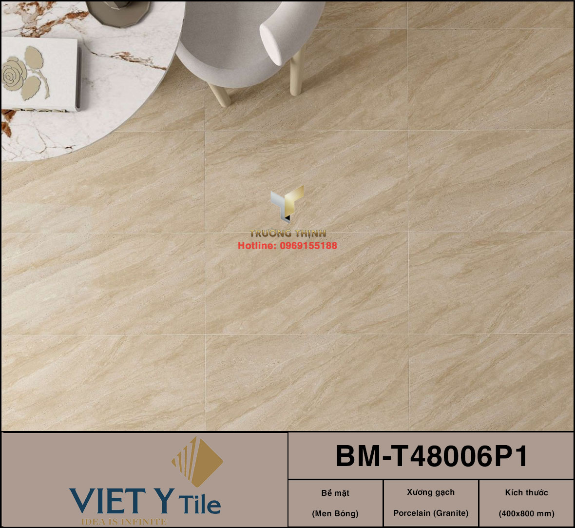 Gạch Granite Vân Đá Nâu Đất 400x800 Việt Ý BM-T48006P1 Giá Tốt
