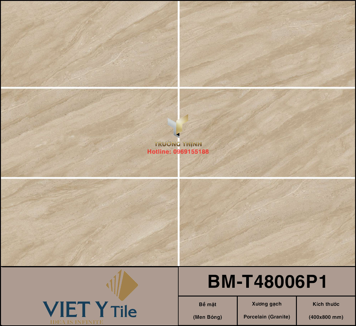 Gạch granite vân đá màu nâu đất 400x800 Việt Ý BM-T48006P1 – Sự Lựa Chọn Hoàn Hảo Cho Không Gian Sang Trọng