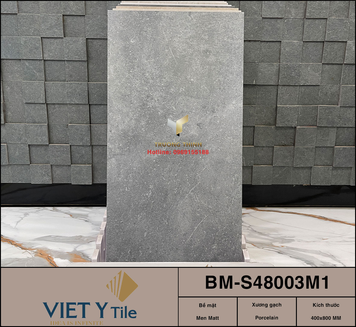 Gạch ốp lát chống trơn vân đá Sand Stone 400x800 Việt Ý BM-S48003M1