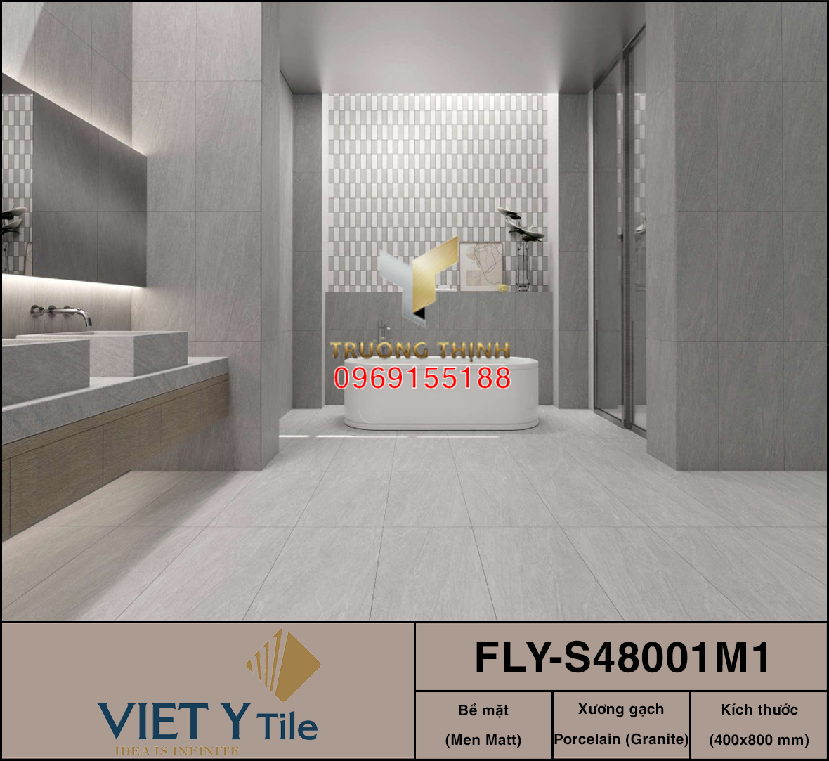 Gạch Granite Giả Đá Màu Ghi 400x800 Việt Ý FLY-S48001M1 Giá Tốt