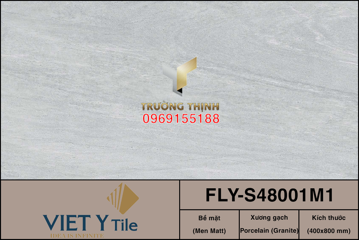 Gạch ốp lát Granite giả đá màu ghi 400x800 Việt Ý FLY-S48001M1 – Vẻ đẹp tinh tế từ bộ sưu tập Lam Yến