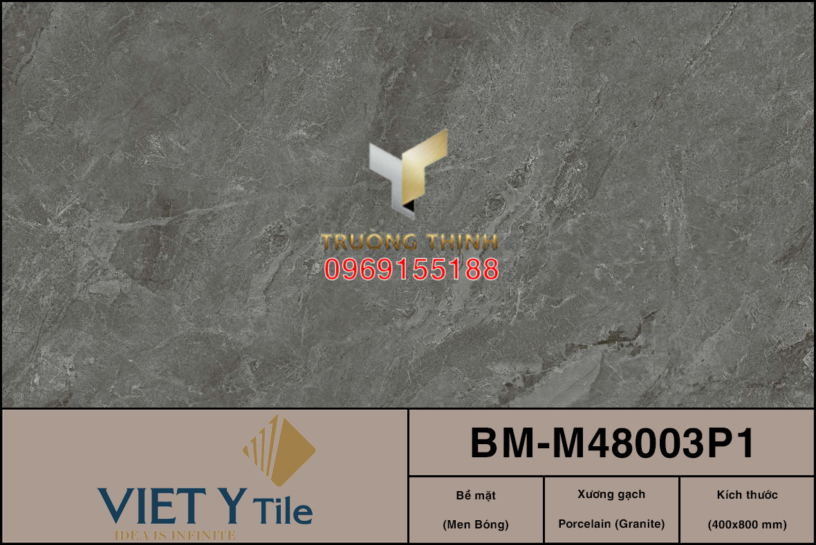 Gạch ốp lát granite màu xám 400x800 Việt Ý BM-M48003P1 cao cấp