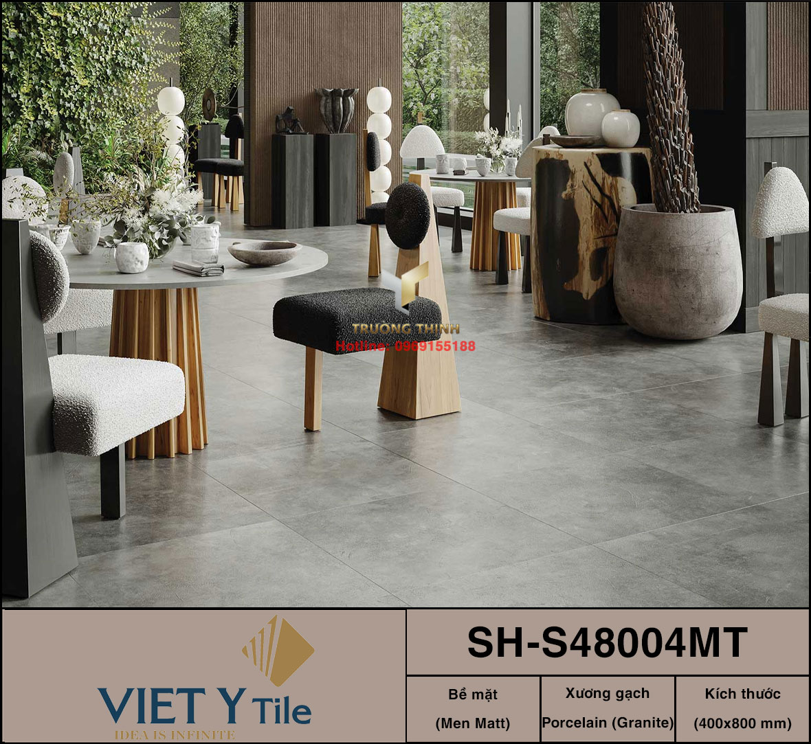 Gạch ốp lát men Matt 400x800 Việt Ý SH-S48004MT - Đẳng cấp vân đá xám