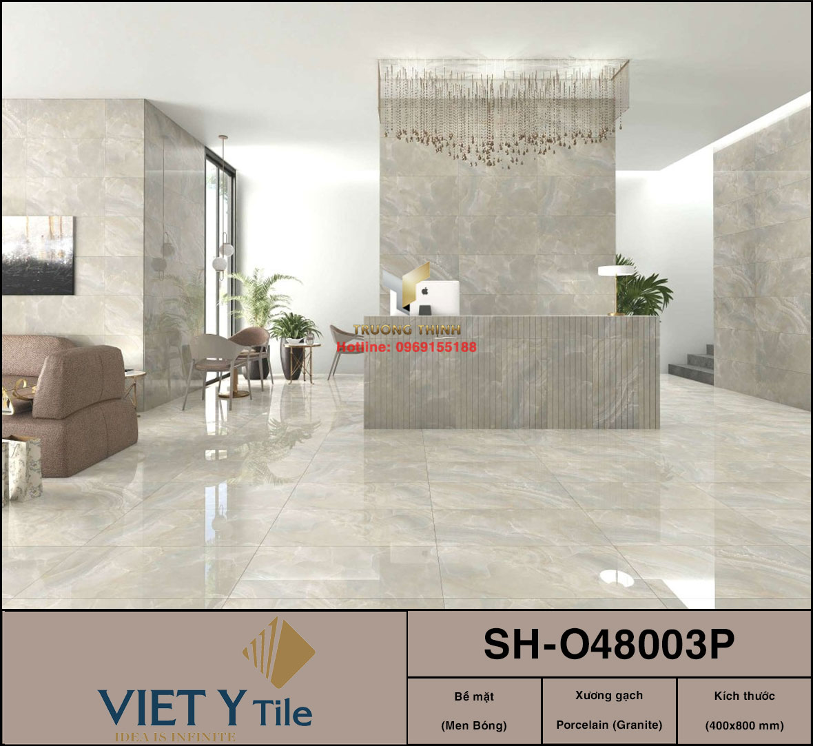 Gạch Granite Vân Đá Onyx 400x800 Việt Ý SH-O48003P - Sang Trọng & Đẳng Cấp