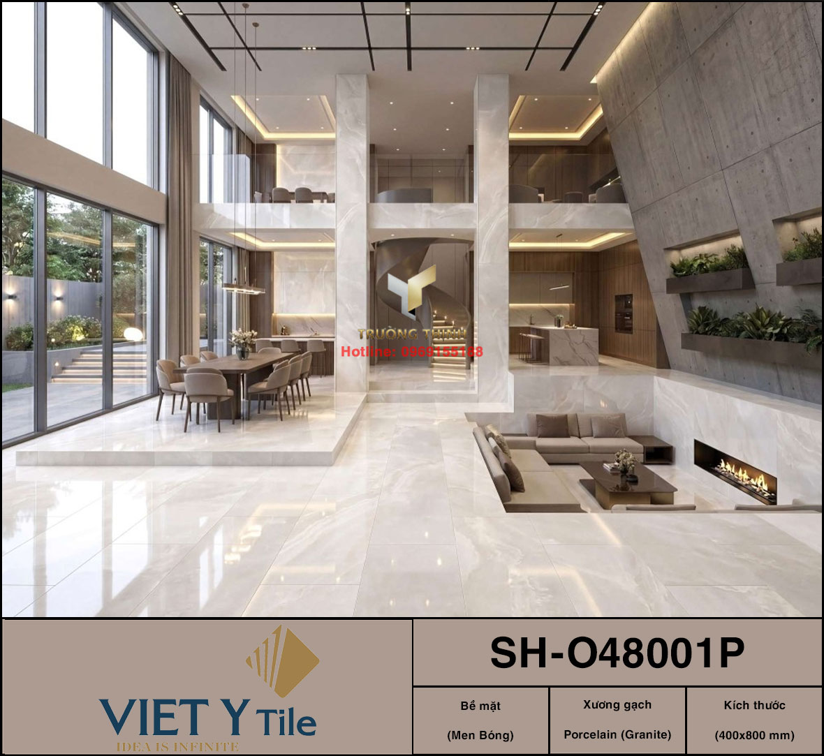 Gạch Granite Vân Đá Onyx 400x800 Việt Ý SH-O48001P - Sang Trọng & Đẳng Cấp