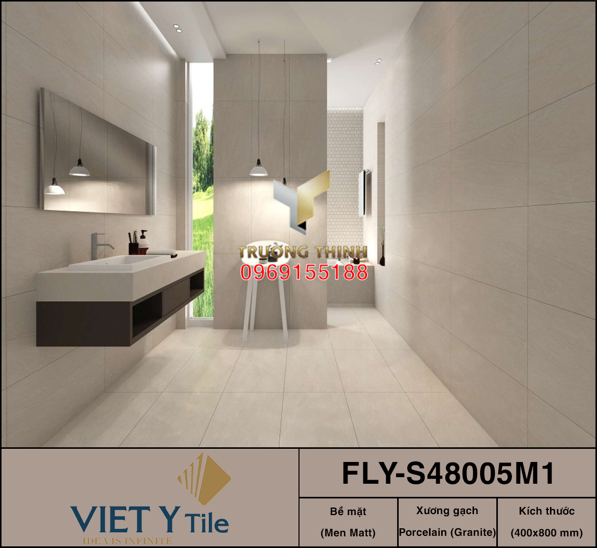 Gạch ốp lát men Matt chống trơn 400x800 Việt Ý FLY-S48005M1 - Giá Tốt