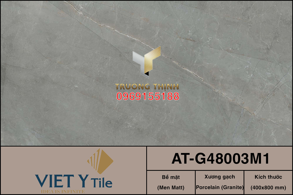 Gạch ốp lát vân đá Marble màu xám 400x800 Việt Ý AT-G48003M1: Đỉnh cao sang trọng cho không gian sống