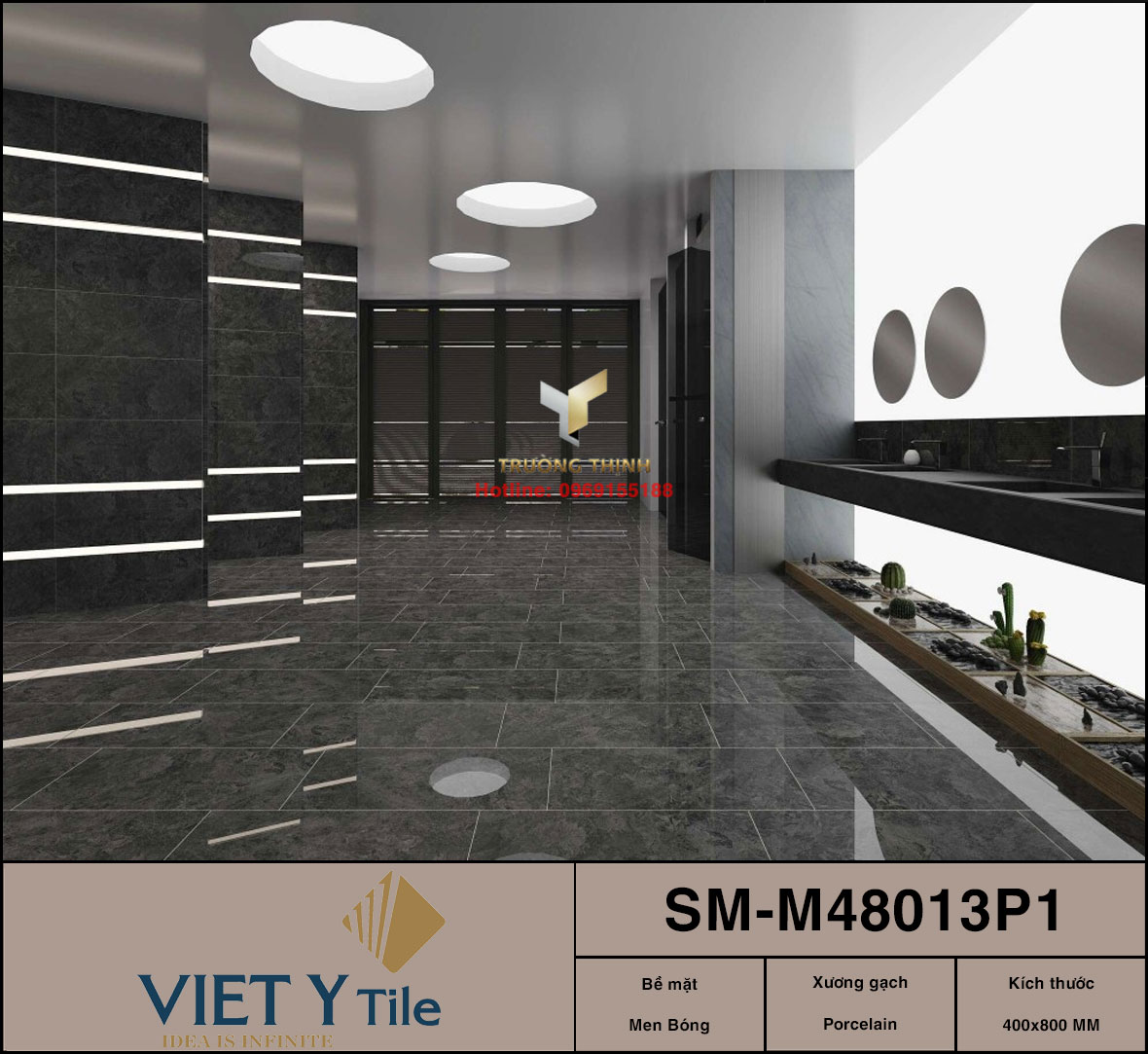 Gạch ốp tường vân đá Marble 400x800 Việt Ý SM-M48013P1 - Sang Trọng & Bền Bỉ