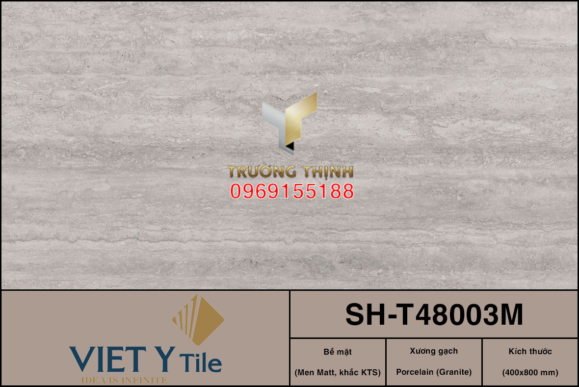 Gạch ốp lát vân đá Travertine 400x800 Việt Ý SH-T48003M | Giá Tốt
