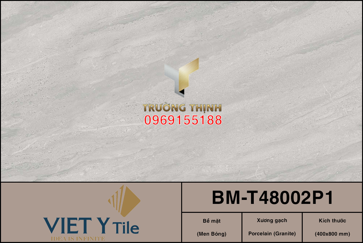 Gạch ốp lát vân đá màu ghi xám 400x800 Việt Ý BM-T48002P1: Đẳng Cấp Sang Trọng Cho Không Gian Hiện Đại