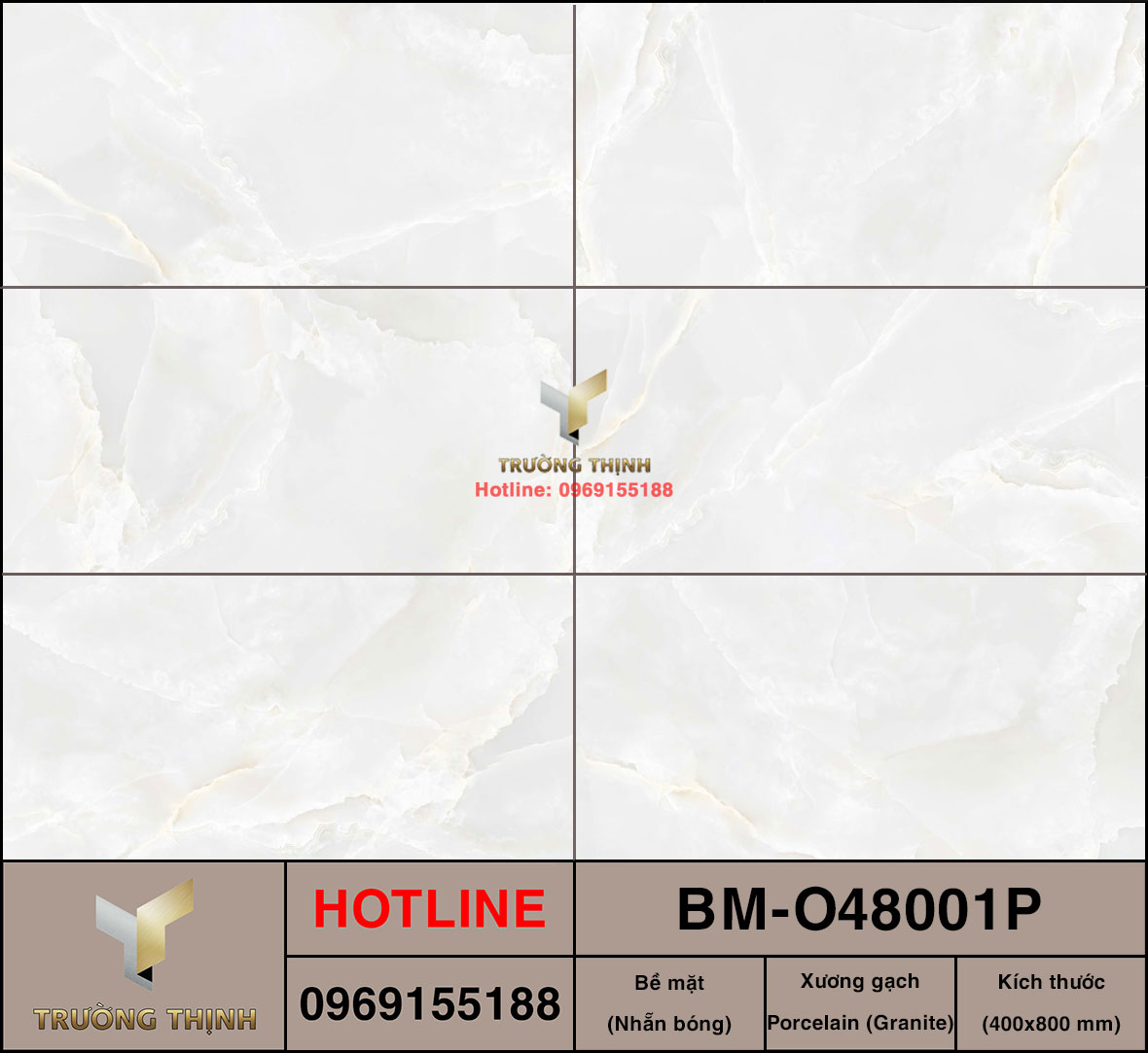 Gạch ốp tường 400x800 Việt Ý BM-O48001P
