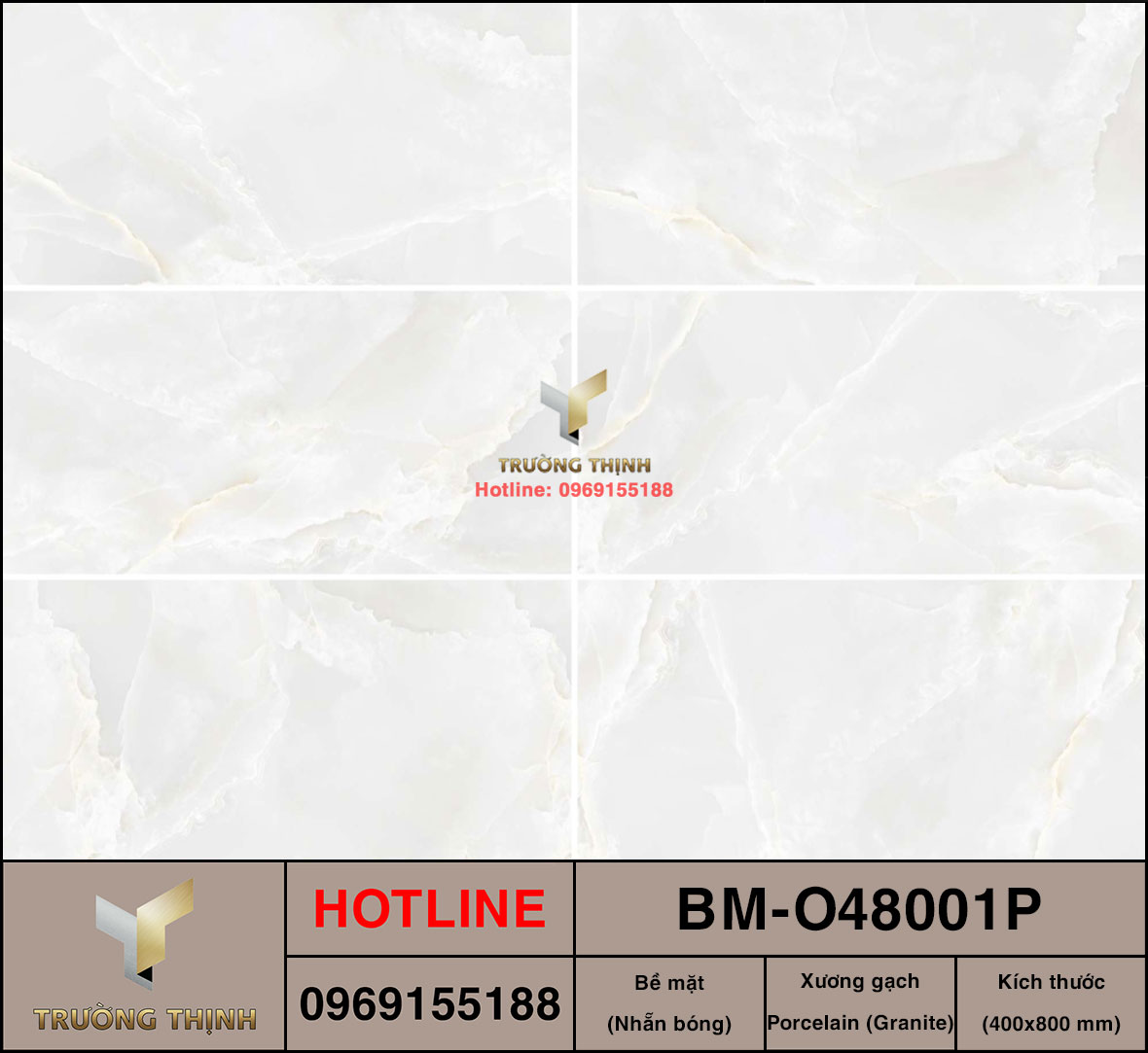 Gạch ốp tường 400x800 Việt Ý BM-O48001P