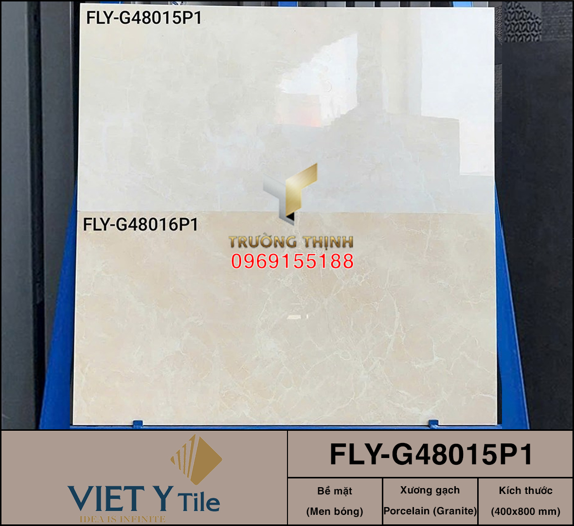 Gạch ốp tường giả đá màu kem 400x800 Việt Ý FLY-G48015P1 giá tốt