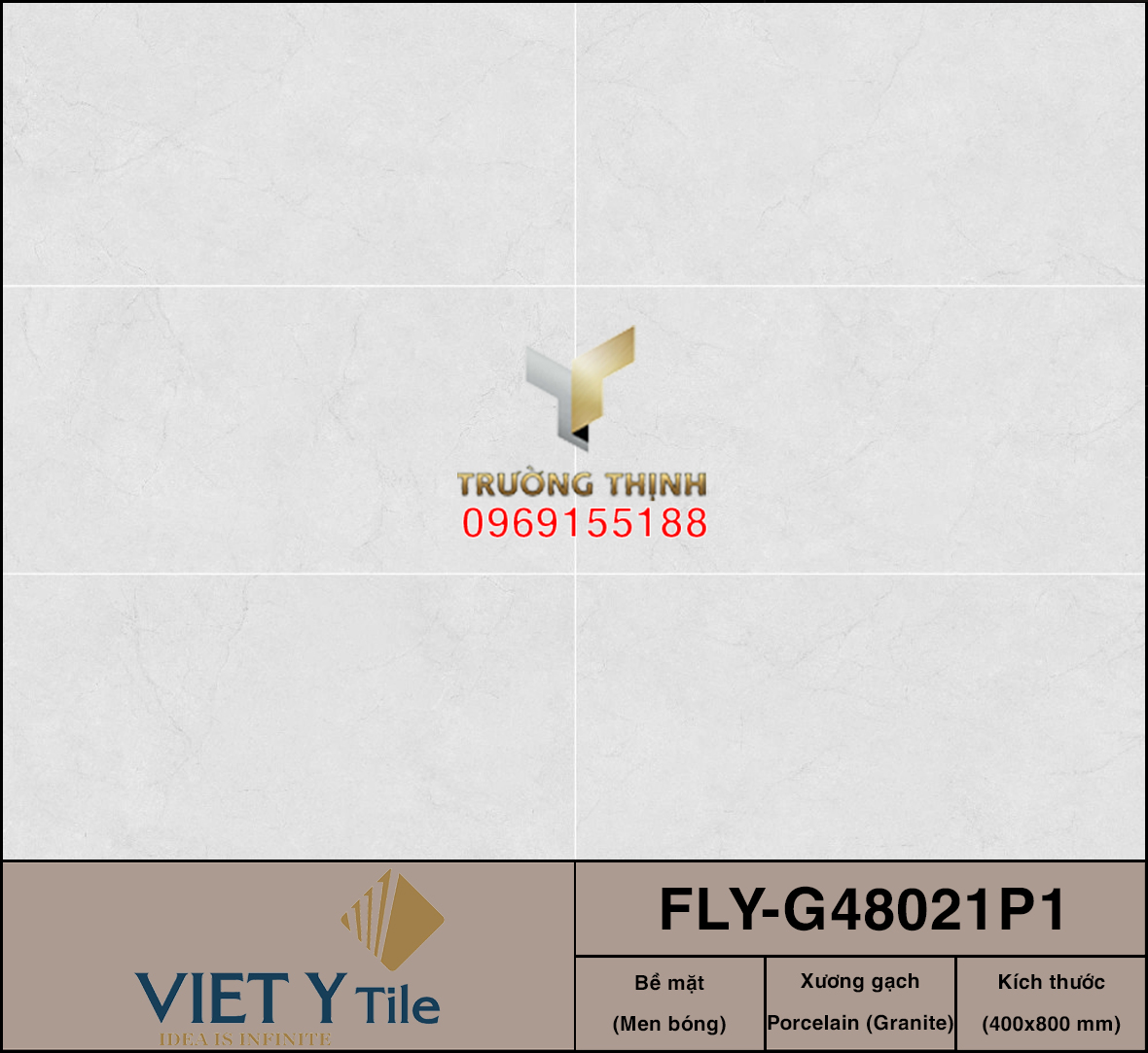 Gạch ốp tường granite màu ghi sáng 400x800 Việt Ý FLY-G48021P1: Đẳng cấp cho không gian hiện đại
