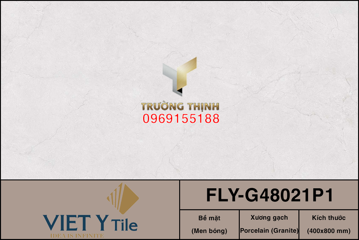 Gạch ốp tường granite màu ghi sáng 400x800 Việt Ý FLY-G48021P1: Đẳng cấp cho không gian hiện đại