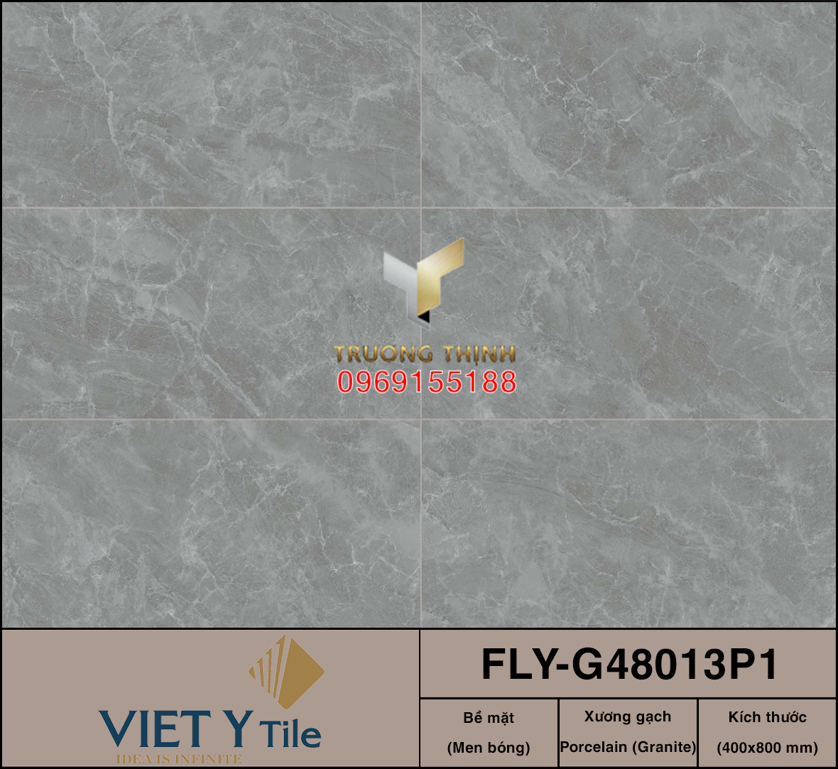 Gạch ốp tường granite màu xám 400x800 Việt Ý FLY-G48013P1 – Đẳng cấp từ Bộ sưu tập Lam Yến
