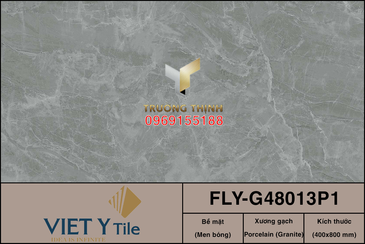 Gạch ốp tường granite màu xám 400x800 Việt Ý FLY-G48013P1 – Đẳng cấp từ Bộ sưu tập Lam Yến