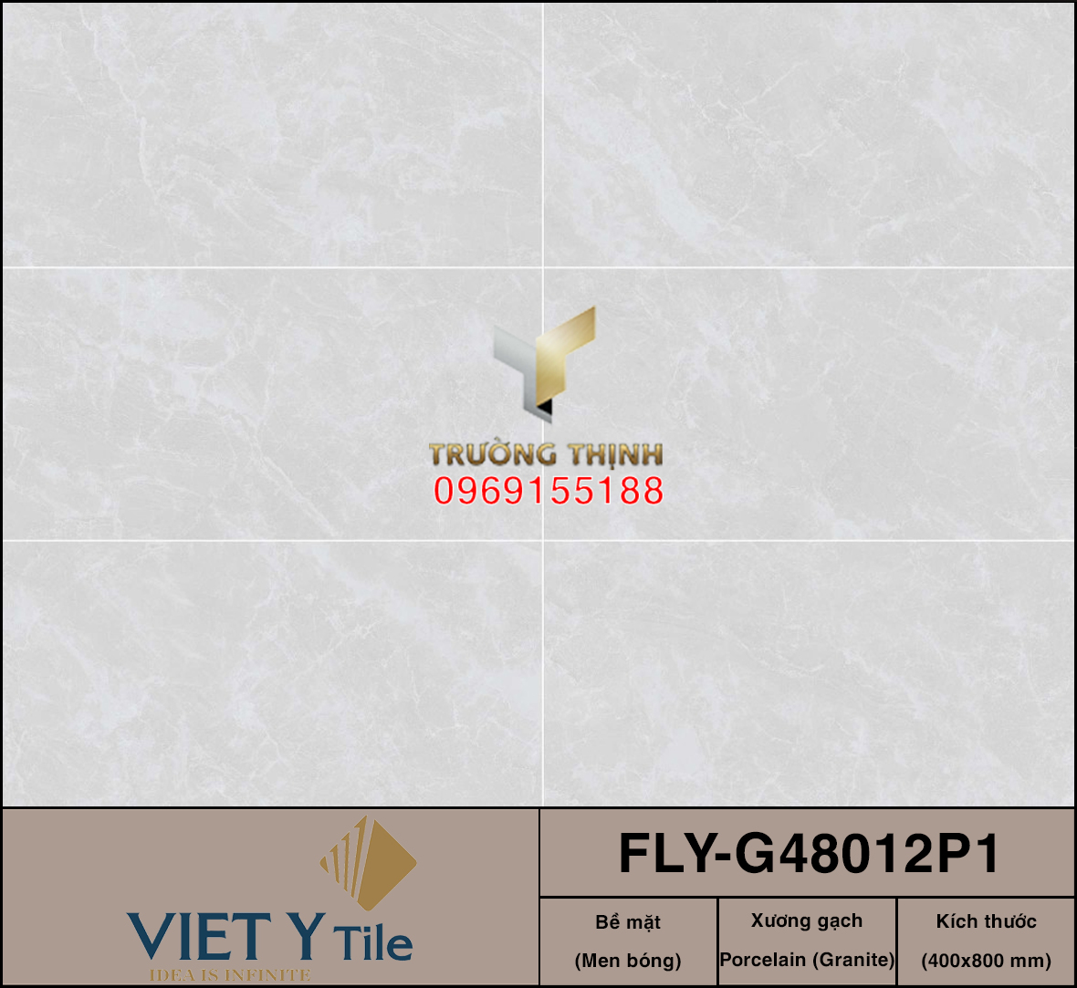 Gạch ốp tường granite vân đá màu ghi 400x800 Việt Ý FLY-G48012P1 giá tốt