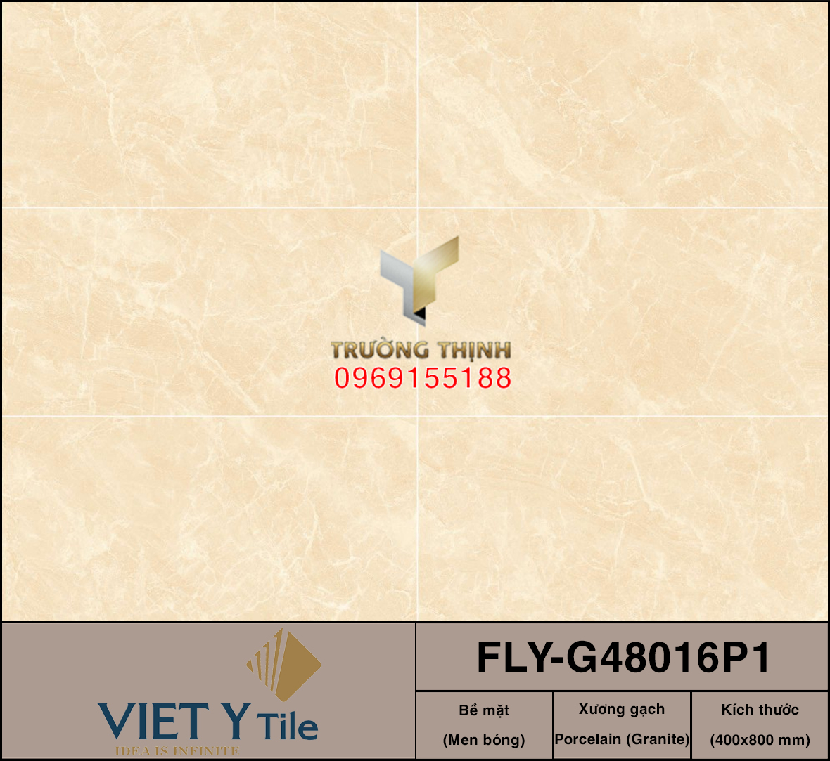 Gạch ốp tường Việt Ý FLY-G48016P1 400x800 vân đá vàng chanh giá tốt
