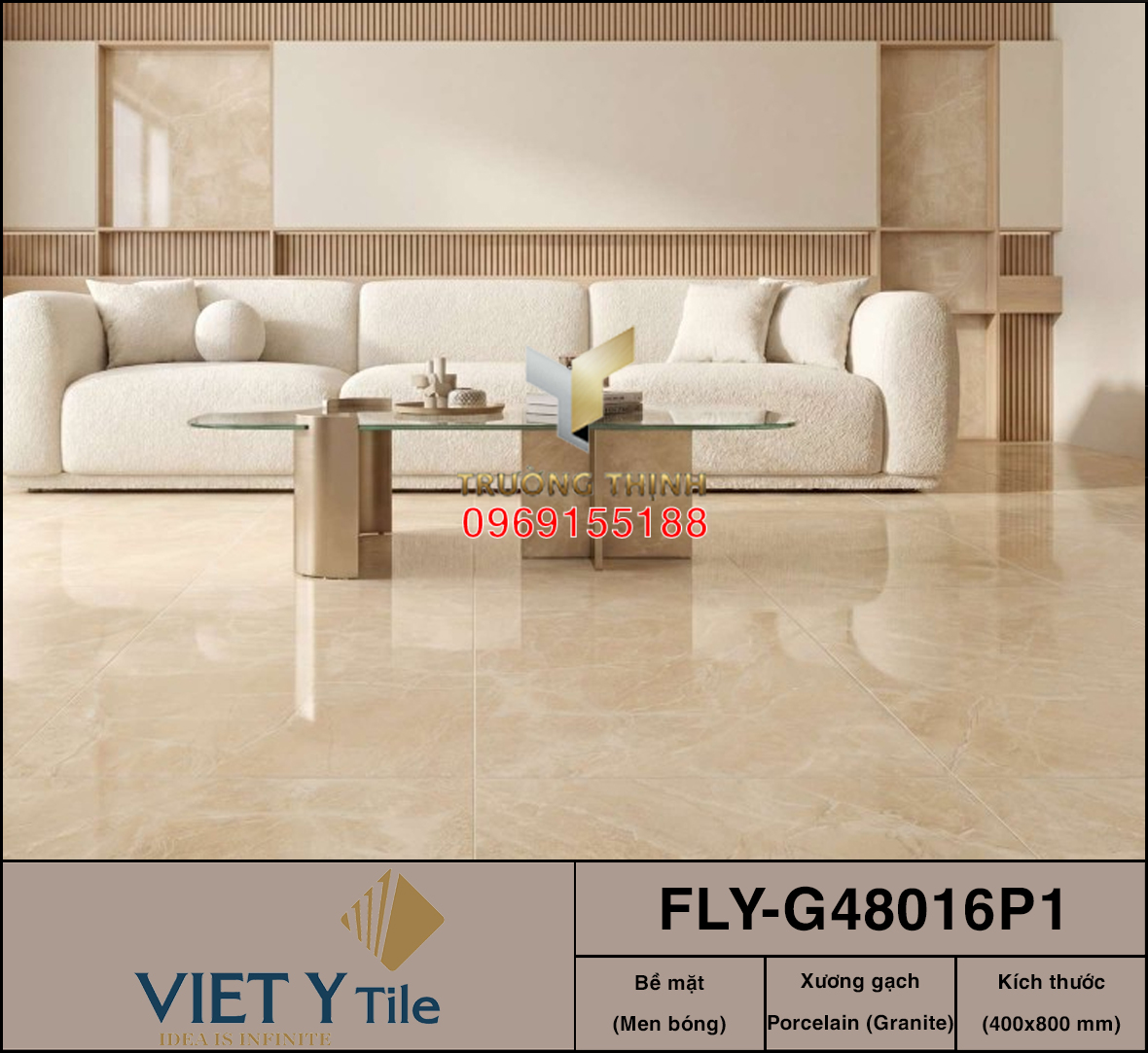 Gạch ốp tường Việt Ý FLY-G48016P1 400x800 vân đá vàng chanh giá tốt
