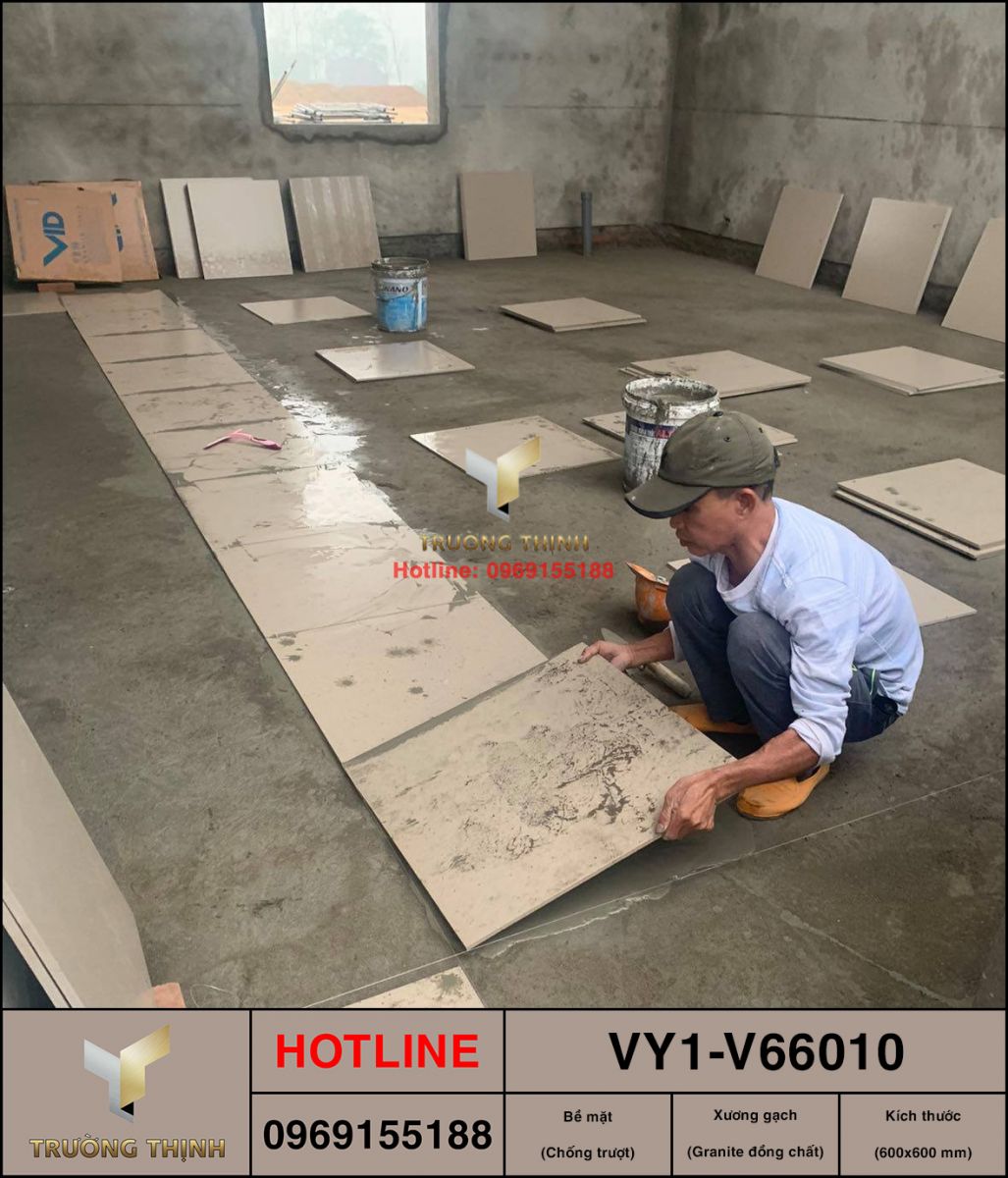 Gạch granite đồng chất 600x600 Việt Ý Nam Định VY1-V66010