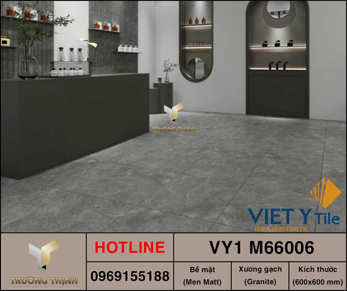 Gạch granite vân xi măng 600x600 Việt Ý VY1 M66006