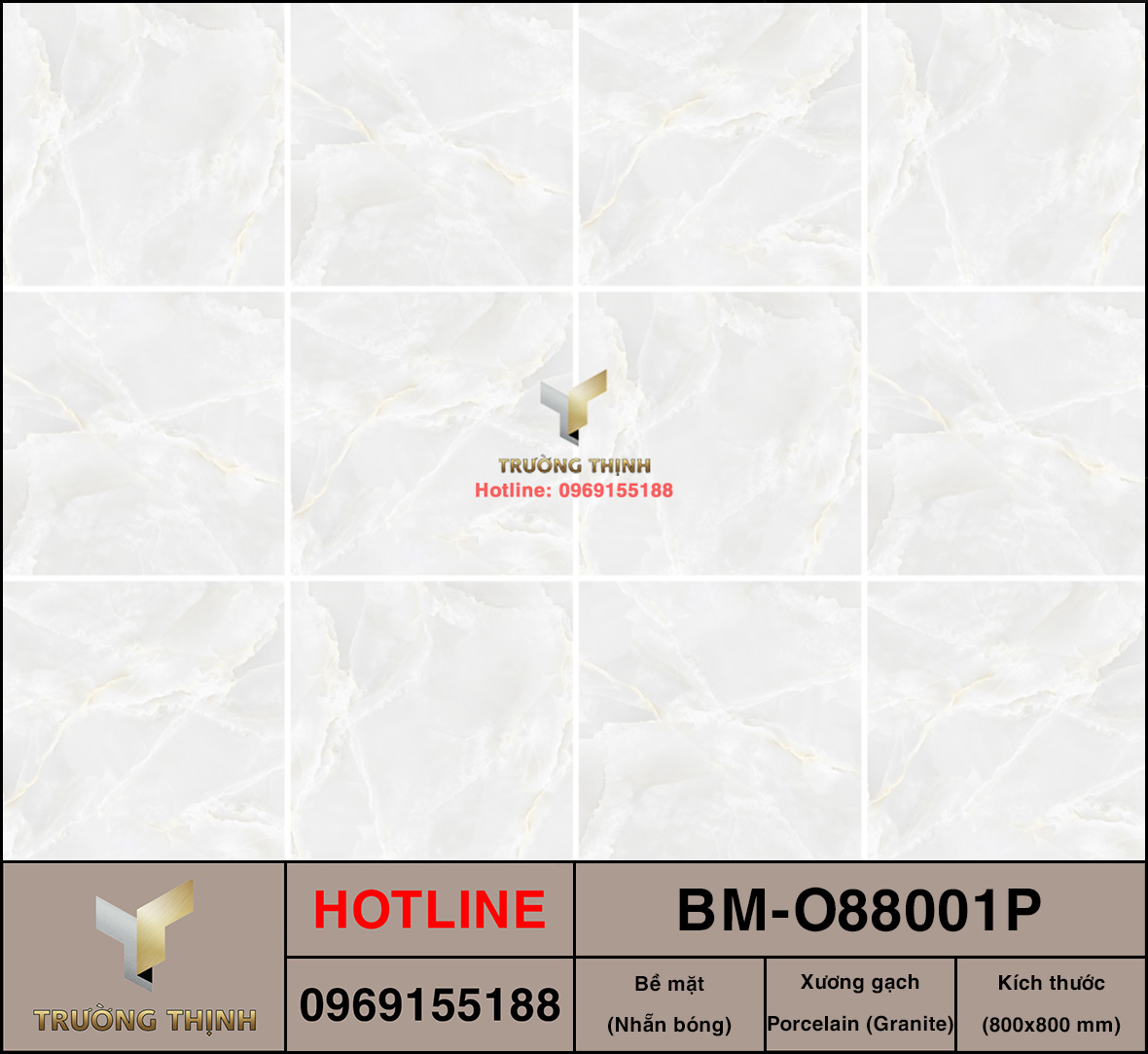 Gạch lát nền 800x800 Việt Ý BM-O88001P