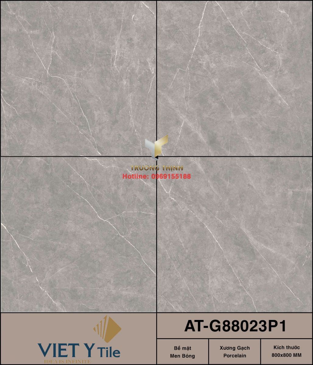 Gạch lát nền granite giả đá 800x800 Việt Ý AT-G88023P1: Vẻ đẹp tinh tế từ BST Ánh Trăng