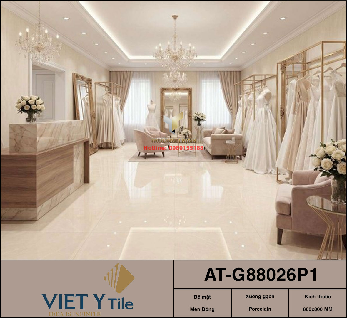 Gạch lát nền granite mài bóng 800x800 Việt Ý AT-G88026P1 cao cấp