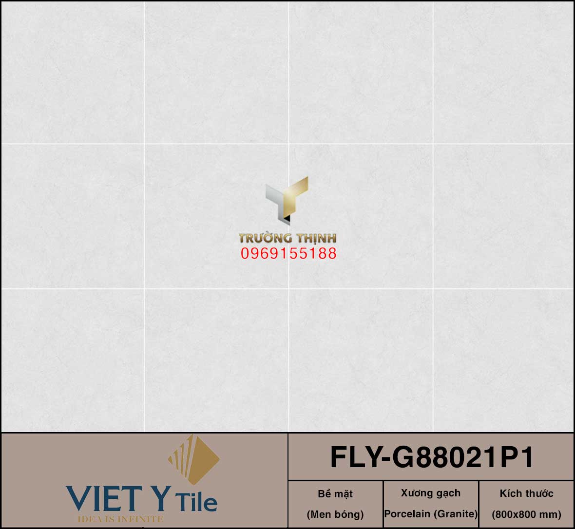 Gạch lát nền men bóng màu ghi sáng 800x800 Việt Ý FLY-G88021P1: Đỉnh cao sang trọng cho mọi không gian