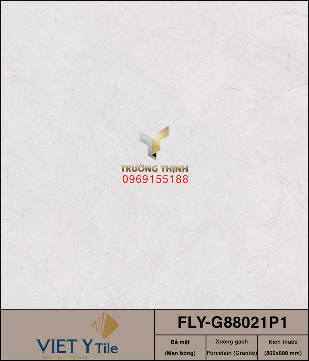 Gạch lát nền men bóng màu ghi sáng 800x800 Việt Ý FLY-G88021P1: Đỉnh cao sang trọng cho mọi không gian