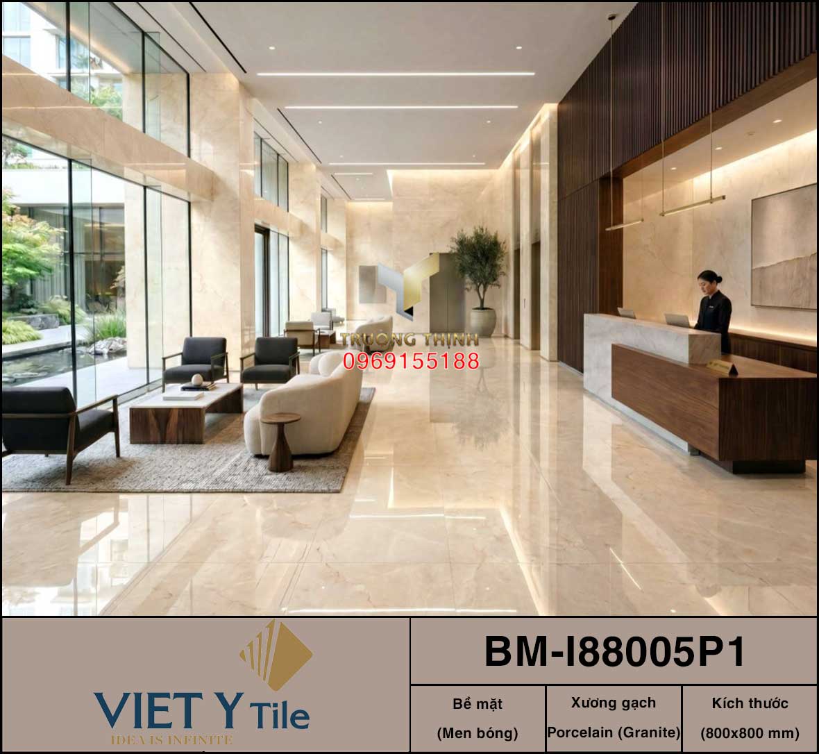 Gạch lát nền Việt Ý BM-I88005P1 800x800 vân đá Inovy cao cấp