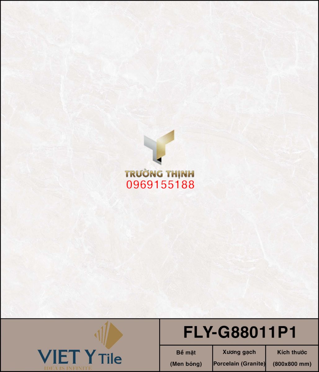 Gạch lát nền vân đá màu kem 800x800 Việt Ý FLY-G88011P1: Sự Sang Trọng Từ BST Lam Yến