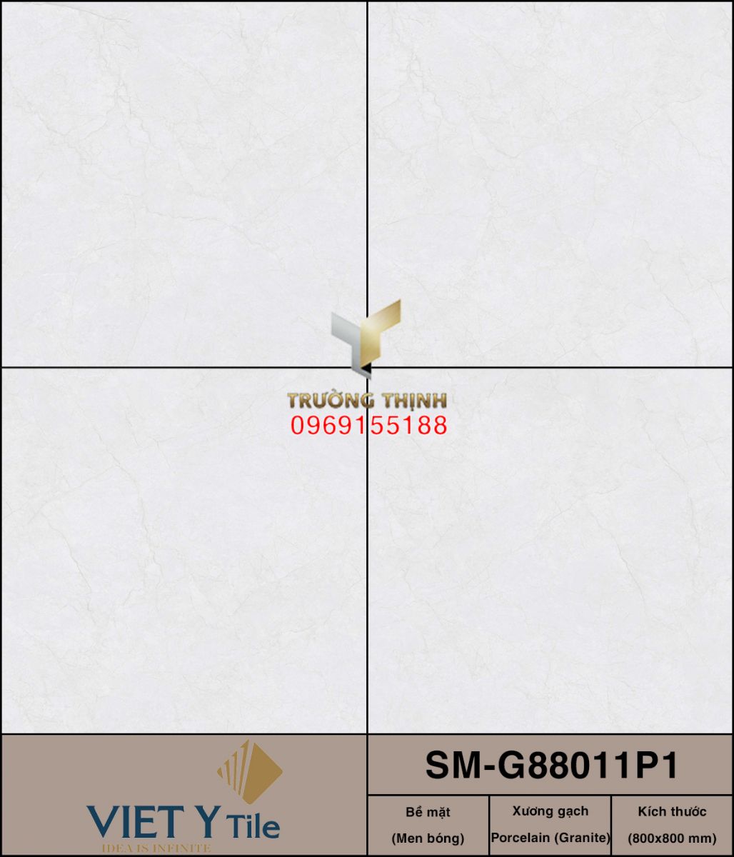 Gạch lát sàn xương đá màu kem 800x800 Việt Ý SM-G88011P1: Vẻ đẹp sang trọng cho không gian hiện đại