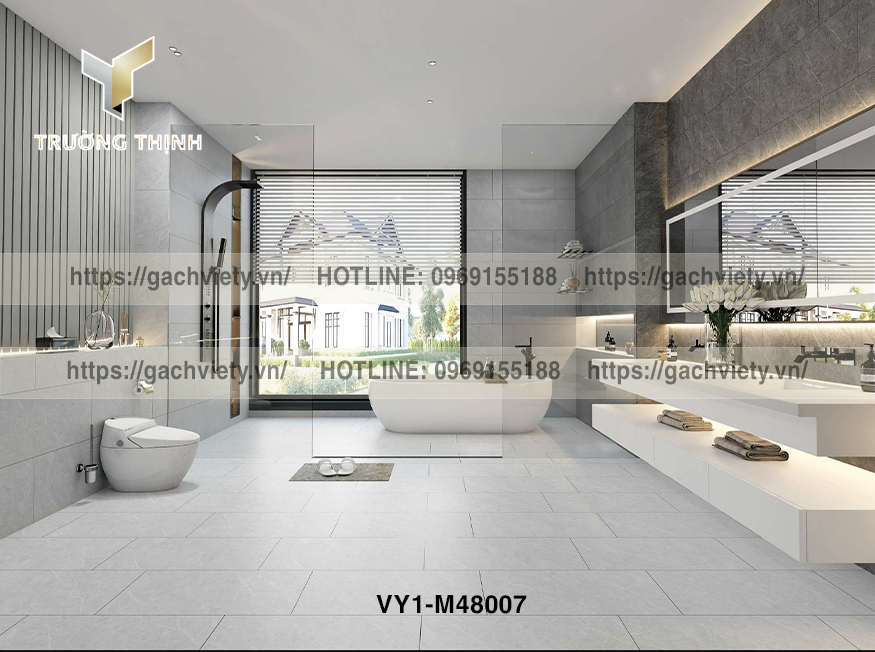 Gạch Ốp Lát Phòng Tắm Việt Ý: An Toàn, Sang Trọng và Dễ Vệ Sinh – Kiến Tạo Không Gian Thư Giãn Đẳng Cấp