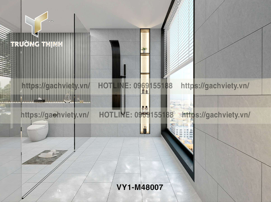 Gạch Ốp Lát Phòng Tắm Việt Ý: An Toàn, Sang Trọng và Dễ Vệ Sinh – Kiến Tạo Không Gian Thư Giãn Đẳng Cấp