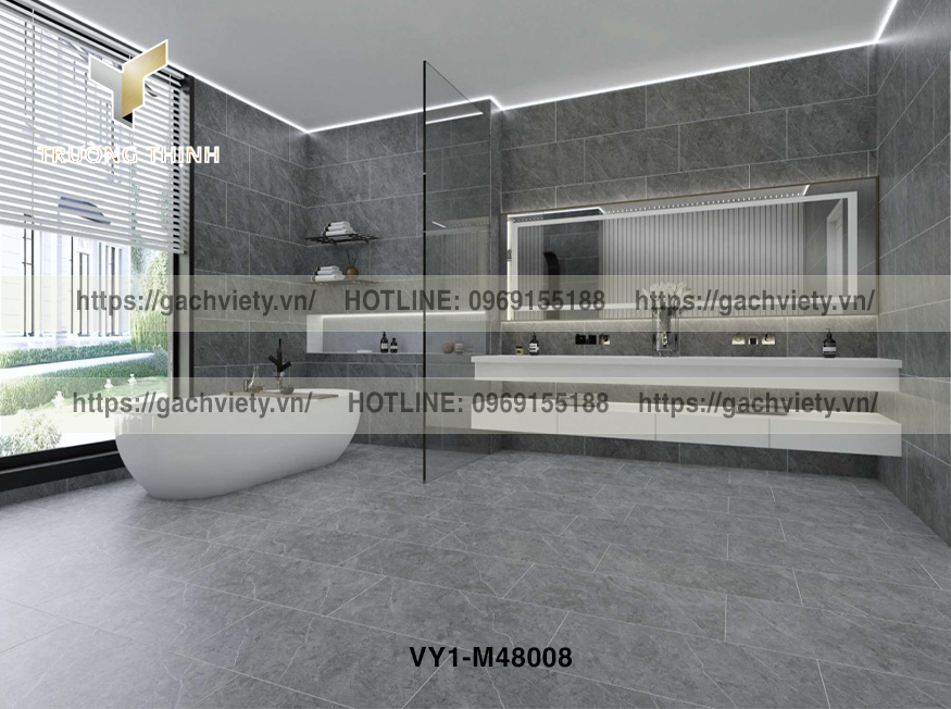 Gạch Ốp Lát Phòng Tắm Việt Ý: An Toàn, Sang Trọng và Dễ Vệ Sinh – Kiến Tạo Không Gian Thư Giãn Đẳng Cấp
