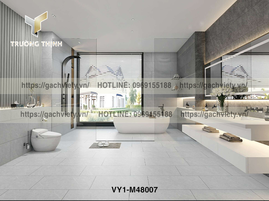 Gạch Ốp Tường Phòng Tắm Việt Ý 400x800: Đẹp Sang Trọng & Bền Vững Cùng Thời Gian